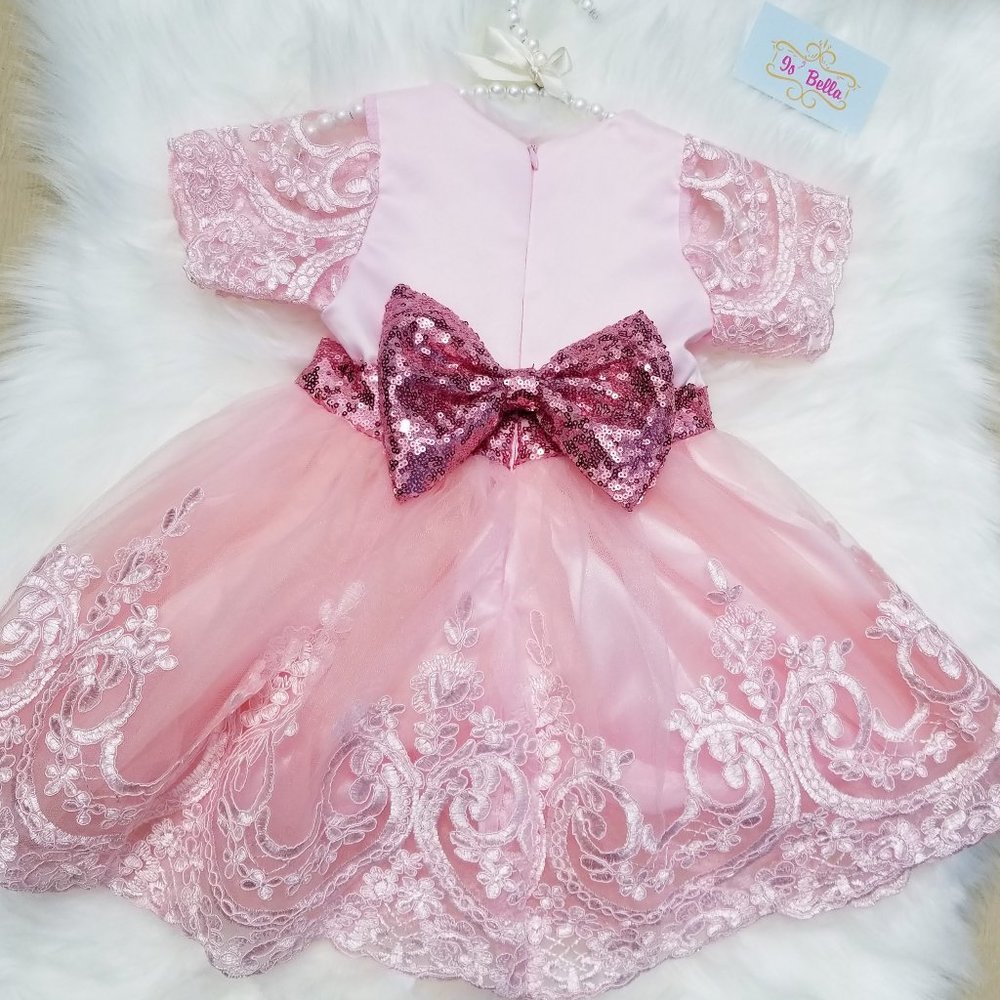 Toddler Kids Fancy Pink Dress